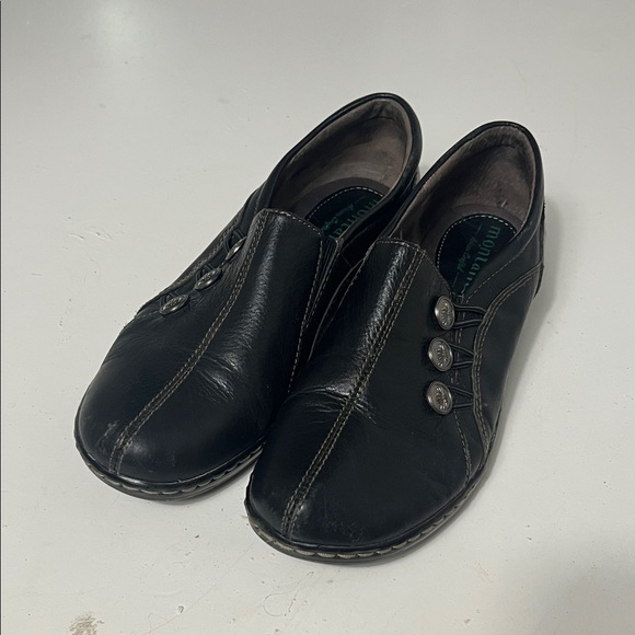 Montana Sz 7 Dark Brown Leather Slip On Loafer Clog Style Shoe - Picture 1 of 6